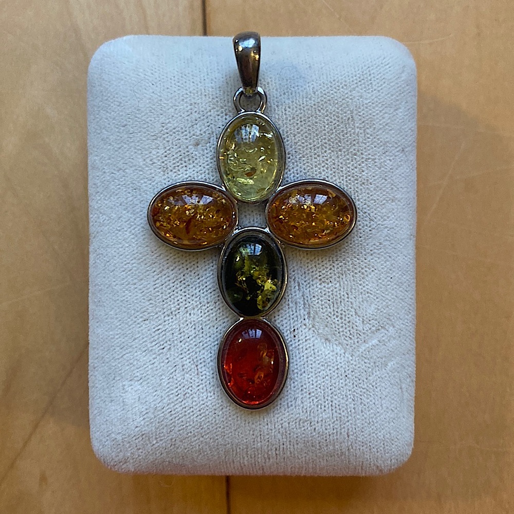 Multi Amber Cross Pendant